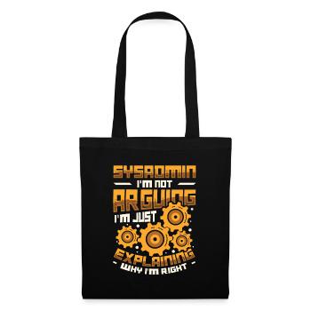 sysadmin I explain why I am the right one - Tote Bag - black - Front