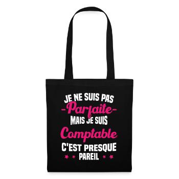 Pas parfaite mais je suis Comptable Humour Cadeau - Sac en tissu - noir - Devant