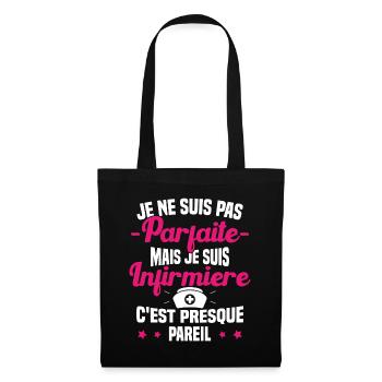 Pas parfaite mais je suis Infirmière Cadeau - Sac en tissu - noir - Devant