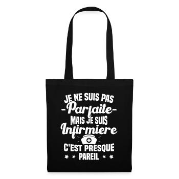 Pas parfaite mais je suis Infirmière Cadeau - Sac en tissu - noir - Devant