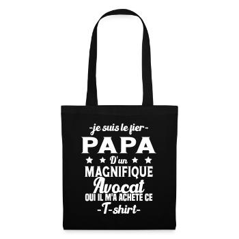 Papa d'un magnifique Avocat Humour Cadeau - Sac en tissu - noir - Devant