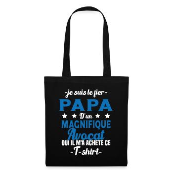 Papa d'un magnifique Avocat Humour Cadeau - Sac en tissu - noir - Devant