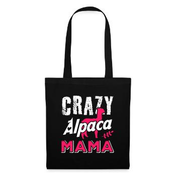Crazy Alpaca Mama Camelid Mammal Alpaca Lama - Stoffbeutel - Schwarz - Vorne