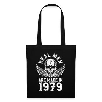 Geburtstag 1979 Echte Männer sind 1979 geboren - Stoffbeutel - Schwarz - Vorne