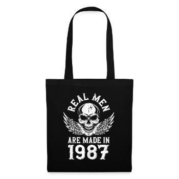 Anniversaire 1987 De vrais hommes sont nés en 1987 - Sac en tissu - noir - Devant