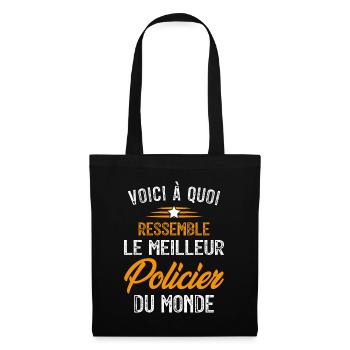 Voici à quoi ressemble le meilleur Policier - Sac en tissu - noir - Devant