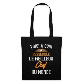 Voici à Quoi Ressemble le Meilleur Chef Cadeau - Sac en tissu - noir - Devant