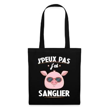 Je Peux Pas J'ai Sanglier Cadeau Chasseur - Sac en tissu - noir - Devant