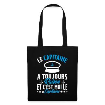 Le Capitaine A Toujours Raison C'est Moi Capitaine - Sac en tissu - noir - Devant