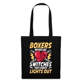 Boxers Never Use Switches They Punch Lights Out - Stoffbeutel - Schwarz - Vorne