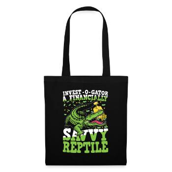 Invest-O-Gator A Financially Savvy Reptile - Stoffbeutel - Schwarz - Vorne