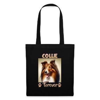 Collie Hunde Spruch Collie Design - Stoffbeutel - Schwarz - Vorne