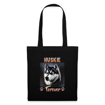 Hunde Spruch Huskie Design für Hundeliebhaber - Stoffbeutel - Schwarz - Vorne
