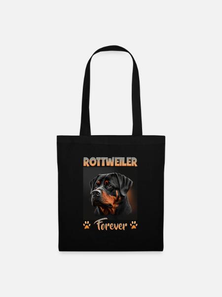 Hunde Spruch Rottweiler Design für Hundeliebhaber - Stoffbeutel - Schwarz
