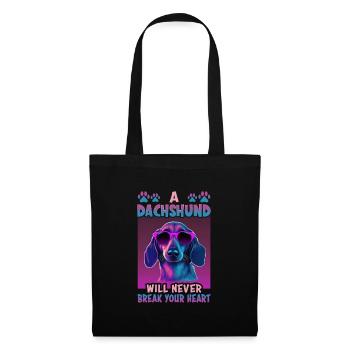 Hunde Spruch Dachshund Design für Hundeliebhaber - Stoffbeutel - Schwarz - Vorne