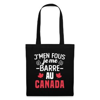 J'men fous je me barre au canada - Sac en tissu - noir - Devant