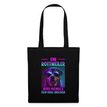 Hunde Spruch Rottweiler Design für Hundeliebhaber - Stoffbeutel - Schwarz - Vorne