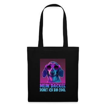 Dackel Spruch Dachshund Design für Hundeliebhaber - Stoffbeutel - Schwarz - Vorne