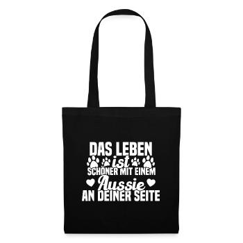 Aussie Chien Drôle de berger australien - Sac en tissu - noir - Devant
