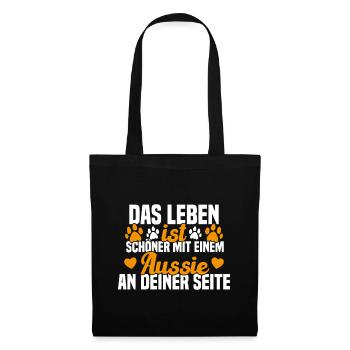 Aussie Chien Drôle de berger australien - Sac en tissu - noir - Devant