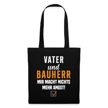 Papa et promoteur Rien ne me fait plus peur - Sac en tissu - noir - Devant
