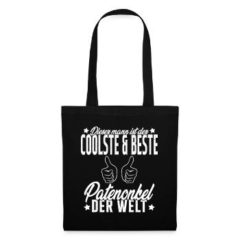 Meilleur Parrain du Monde Humour Cadeau - Sac en tissu - noir - Devant