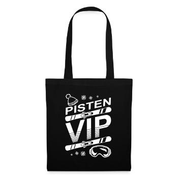 Pisten VIP Wintersport Skifahren Ski Schnee - Stoffbeutel - Schwarz - Vorne
