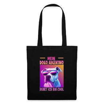 Hunde Spruch Dogo Argentino Design für - Stoffbeutel - Schwarz - Vorne