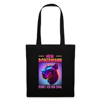 Hunde Spruch Doberman Design für Hundeliebhaber - Stoffbeutel - Schwarz - Vorne