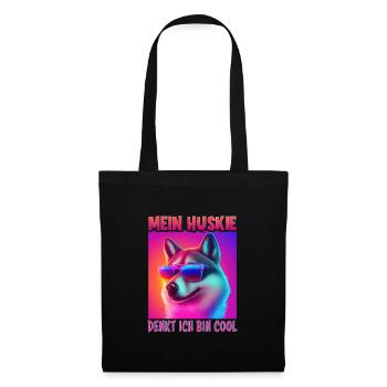 Hunde Spruch Huskie Design für Hundeliebhaber - Stoffbeutel - Schwarz - Vorne
