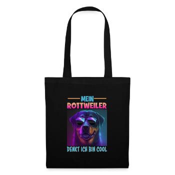 Hunde Spruch Rottweiler Design für Hundeliebhaber - Stoffbeutel - Schwarz - Vorne