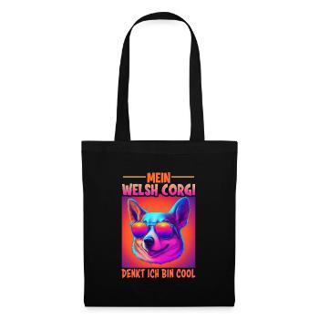Hunde Spruch Welsh Corgi Design für Hundeliebhaber - Stoffbeutel - Schwarz - Vorne