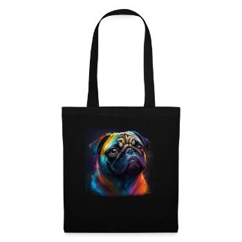 Hunde Spruch Mops Design für Hundeliebhaber - Stoffbeutel - Schwarz - Vorne