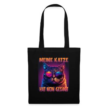 Katzenliebhaber Design Katzenmama Meine Katze hat - Stoffbeutel - Schwarz - Vorne