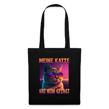 Katzenliebhaber Design Katzenmama Meine Katze hat - Stoffbeutel - Schwarz - Vorne