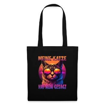 Katzenliebhaber Design Katzenmama Meine Katze hat - Stoffbeutel - Schwarz - Vorne
