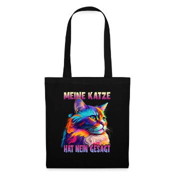 Katzenliebhaber Design Katzenmama Meine Katze hat - Stoffbeutel - Schwarz - Vorne