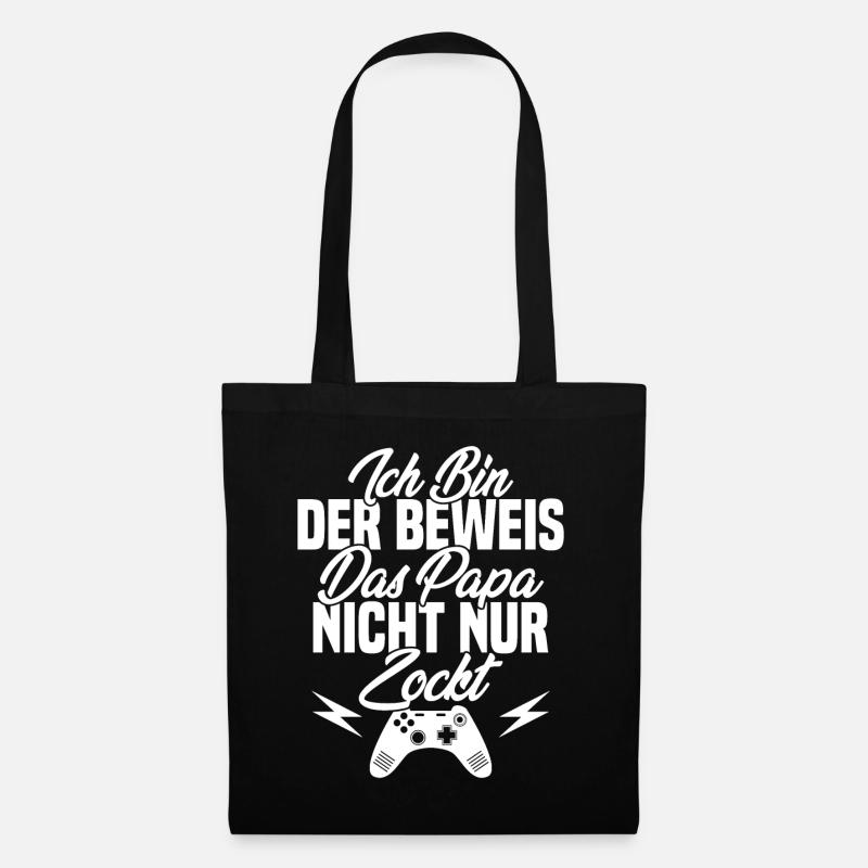 Ich Bin der Beweis das Papa Nicht nur zockt - Stoffbeutel - Schwarz