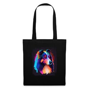 Collie Hunde Spruch Collie Design - Stoffbeutel - Schwarz - Vorne