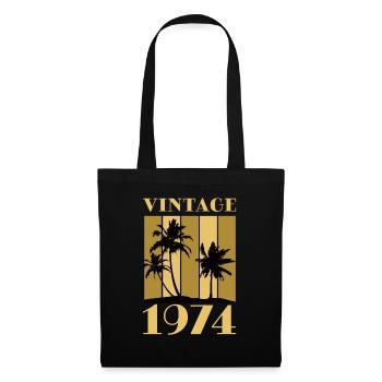 Born 1974 Year of birth Date of birth Vintage - Tote Bag - black - Front