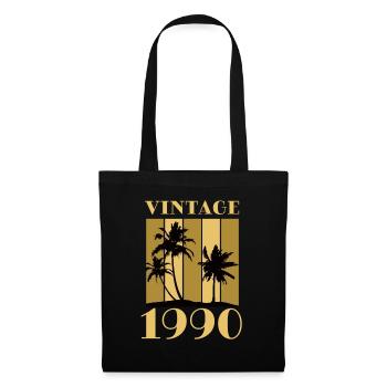 Year of birth 1990 Year of birth Date of birth Vintage - Tote Bag - black - Front