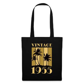 Year of birth 1955 Year of birth Date of birth Vintage - Tote Bag - black - Front