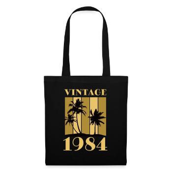 Jahrgang 1984 Geburtsjahr Geburtsdatum Vintage - Stoffbeutel - Schwarz - Vorne