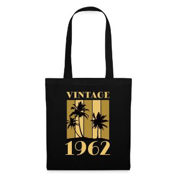 Jahrgang 1962 Geburtsjahr Geburtsdatum Vintage - Stoffbeutel - Schwarz - Vorne