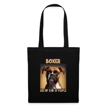 Hunde Spruch Boxer Design für Hundeliebhaber - Stoffbeutel - Schwarz - Vorne