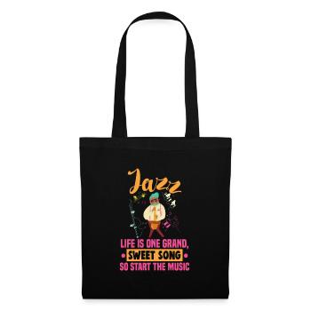 Jazz Musik Orchester Musiker - Stoffbeutel - Schwarz - Vorne
