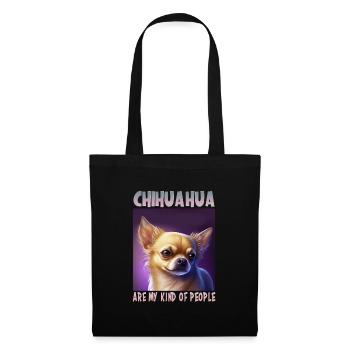 Hunde Spruch Chihuahua Design für Hundeliebhaber - Stoffbeutel - Schwarz - Vorne