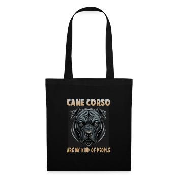 Hunde Spruch Cane Corso Design für Hundeliebhaber - Stoffbeutel - Schwarz - Vorne