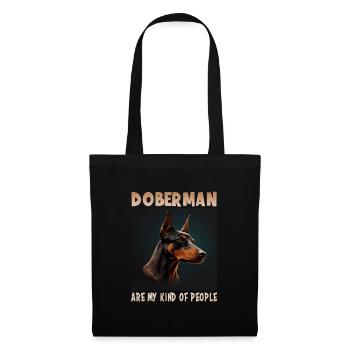 Hunde Spruch Doberman Design für Hundeliebhaber - Stoffbeutel - Schwarz - Vorne