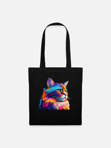 Katzenliebhaber Cooles Katzen Design Katzenmama - Stoffbeutel - Schwarz